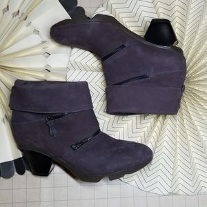 Fly London Purple Zipper Booties size 8